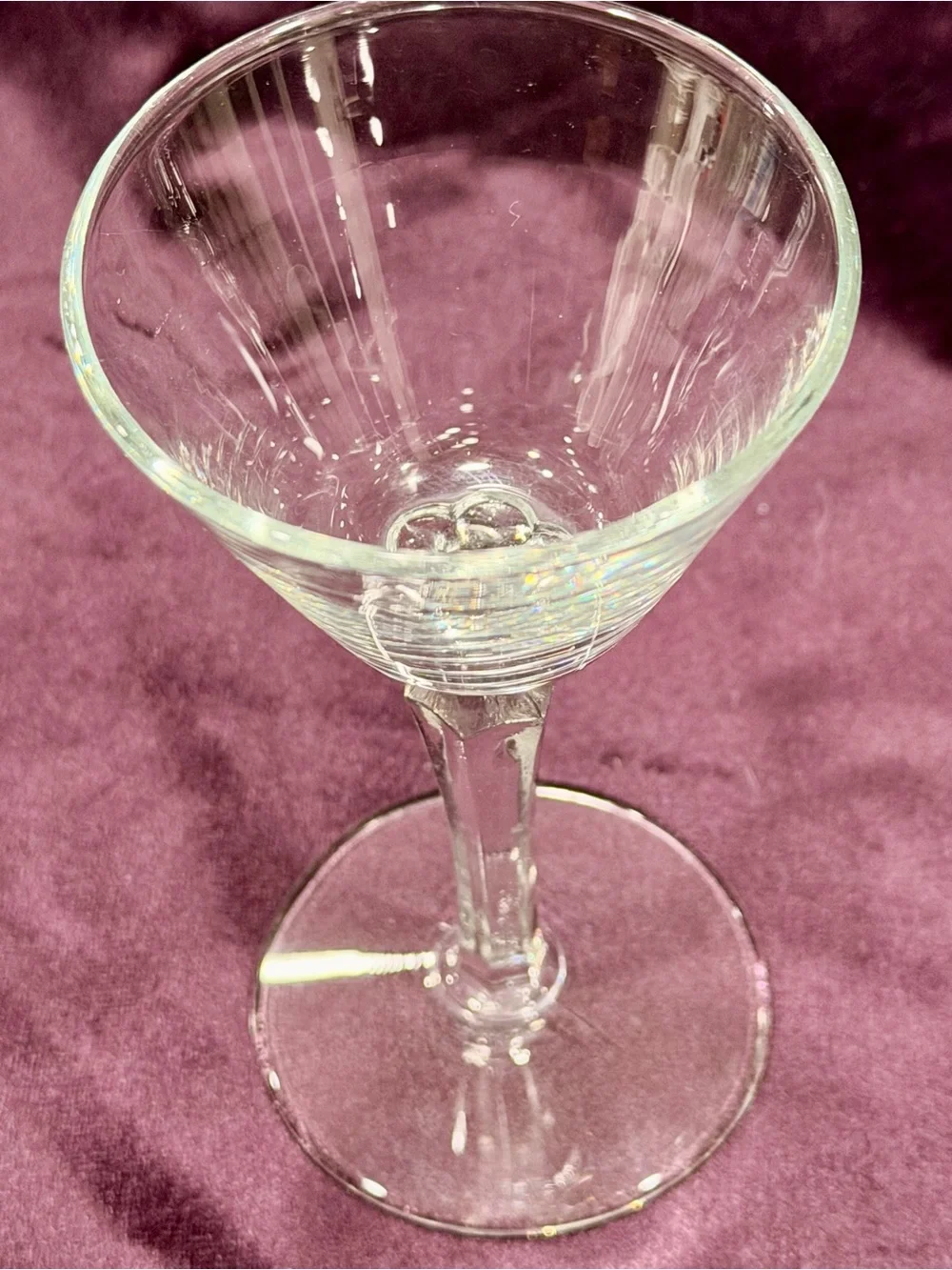 Vintage Libbey 3001 Faceted Stem Cocktail Glasses Pair